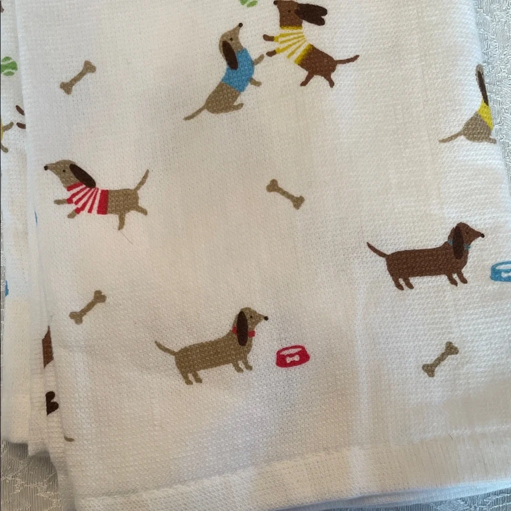 TRULY Lou dachshund Pattern Kitchen Towels - Picture 4 of 7